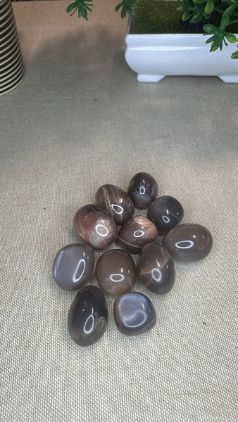 Black moonstone tumbles (medium)