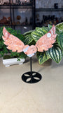 Pink Agate Heart with Wings