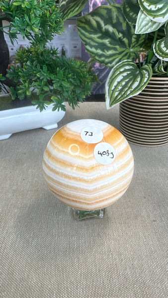 Orange calcite sphere