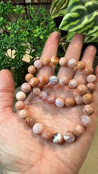 Pink agate bracelets 10mm