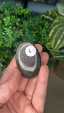 Silver obsidian palm stones