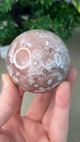 Pink amethyst and flower agate sphere