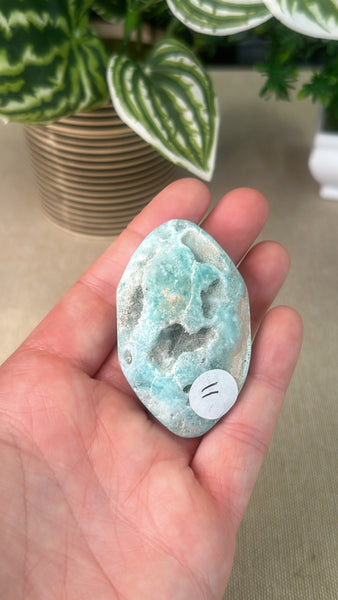 Blue Aragonite Palm Stone