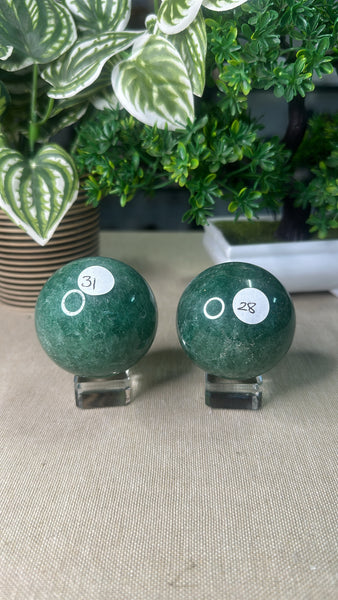 Green strawberry Quartz Spheres