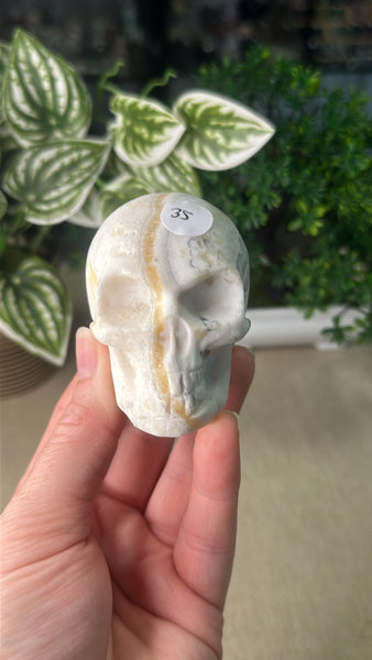 Orange calcite Skull