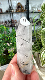 Black tourmaline in Quartz points