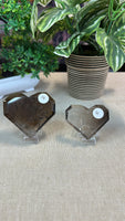 Smokey Quartz Faceted Hearts