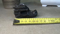 Silver obsidian dragon head