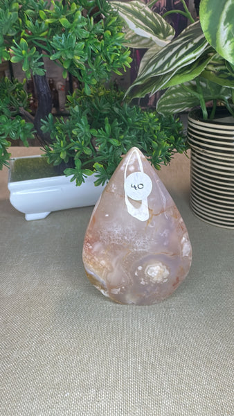 Flower agate free form