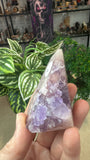 Pink amethyst and flower agate free form