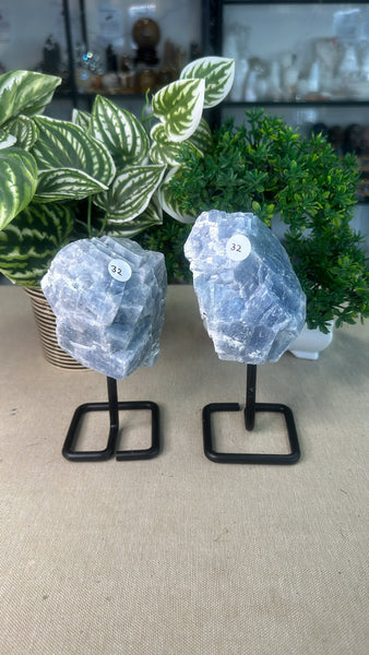 Blue Calcite on Stand