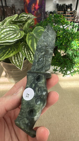 Green jade dagger