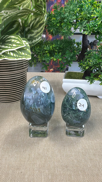 Moss agate eggs