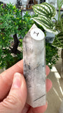 Black tourmaline in Quartz points