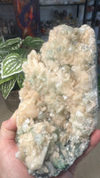 Green Apophyllite and Stilbite cluster