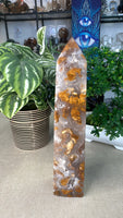 Orange Druzy Agate Tower