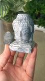 Moss Agate Buddha Head