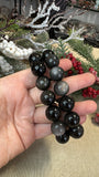 Silver obsidian Bracelets 16mm