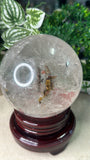 Light Smokey Quartz Sphere with garden