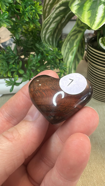 Red Tiger Eye Hearts