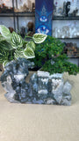 Moss Agate Dragon on Castle