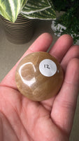 Peach moonstone palm stones