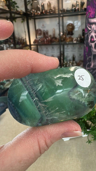 Feather Fluorite Palm Stones
