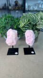 Pink Aragonite on stands