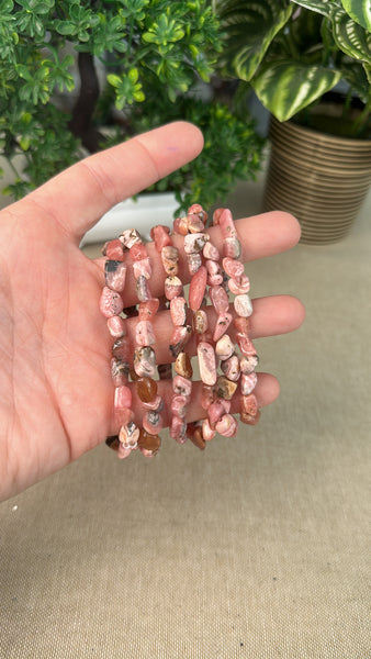 Rhodochrosite Chip Bracelet