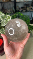 Light Smokey Quartz Sphere with garden