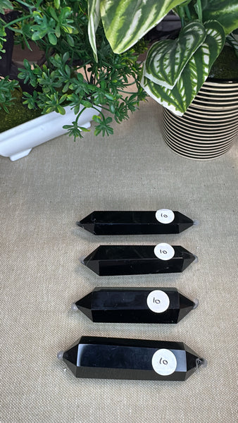 Obsidian Double terminated points