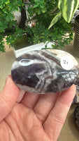 Chevron amethyst palm stones