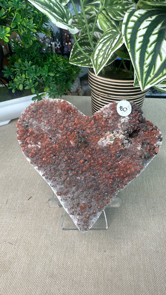 Quartz Heart with hematoid and pyrite