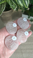 Rose Quartz engraved worry stones
