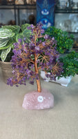Amethyst Money Tree with Rose Quartz Base