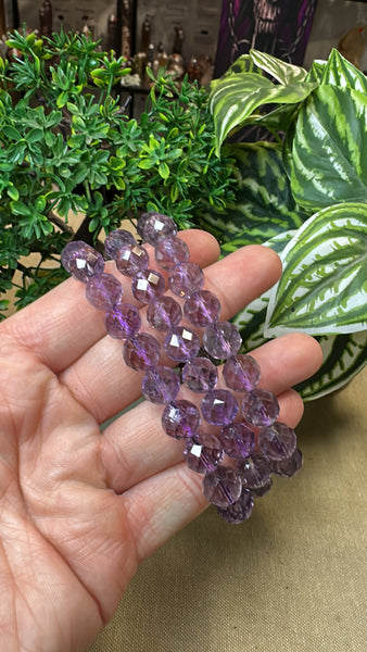 Faceted Amethyst Bracelets 10mm