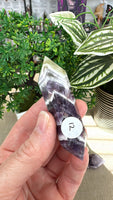 Chevron amethyst double terminated points