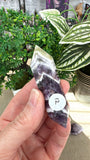 Chevron amethyst double terminated points