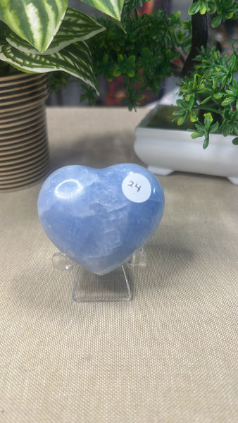 Blue calcite heart