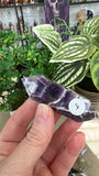 Chevron amethyst double terminated points