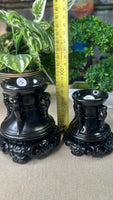 Black resin sphere stands