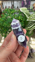 Chevron amethyst double terminated points