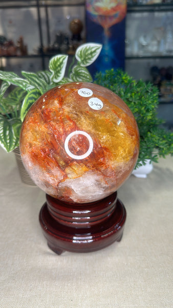 Fire Quartz and golden healer sphere