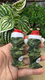 Green Jade Grinch with Santa Hat