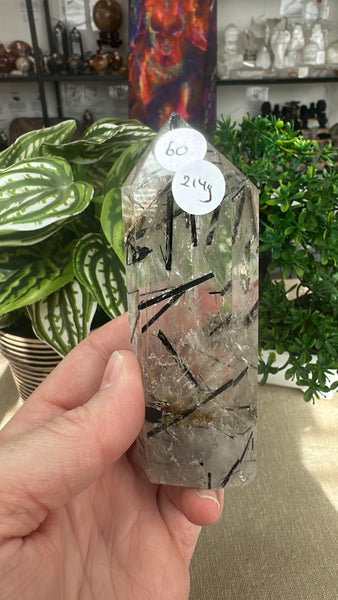 Black tourmaline in Quartz tower