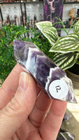 Chevron amethyst double terminated points