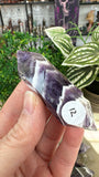 Chevron amethyst double terminated points