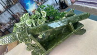 Green Jade Sword with Dragon Stand