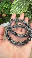 Snow flake obsidian bracelet 10mm