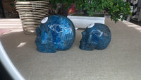 Blue apatite skulls